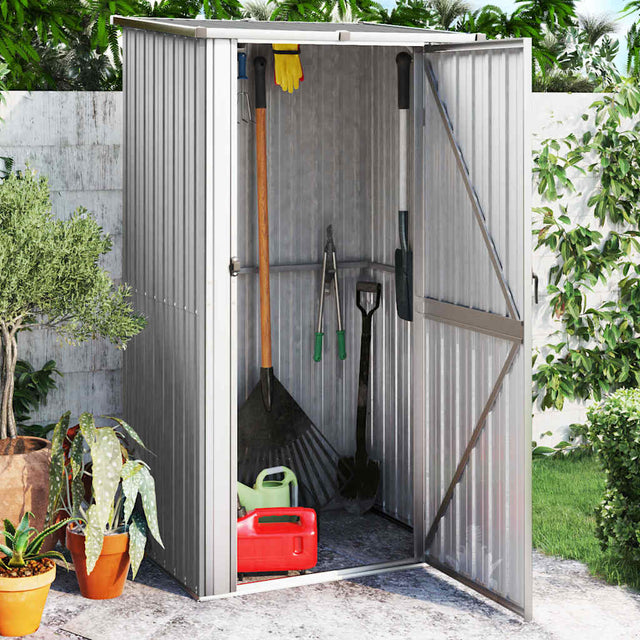 Vidaxl tuinschuur 118,5x97x209,5 cm gegalvaniseerd staal grijs