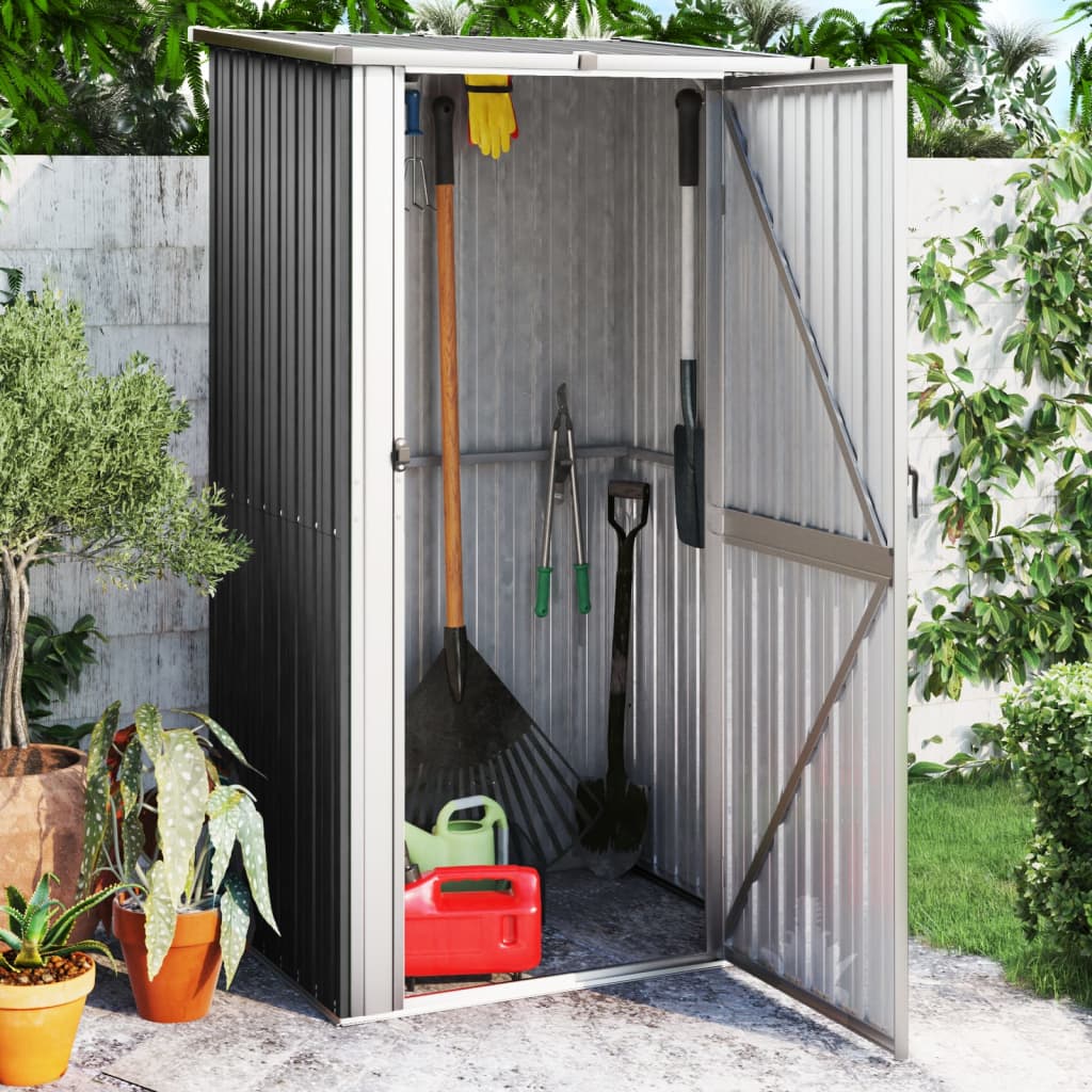 Vidaxl Garden Shed 118,5x97x209,5 cm Galvaniserad stålantracit