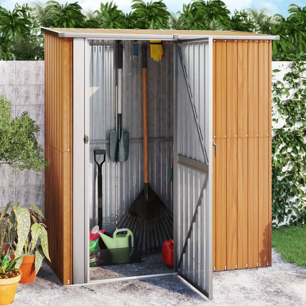 Vidaxl garden shed 180.5x97x209.5 cm galvanized steel brown