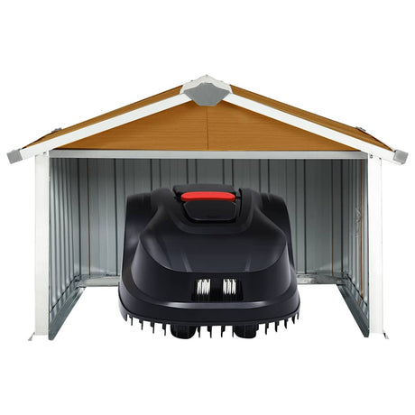 Vidaxl overkapping voor robotmaaier 92x97x63 cm staal bruin