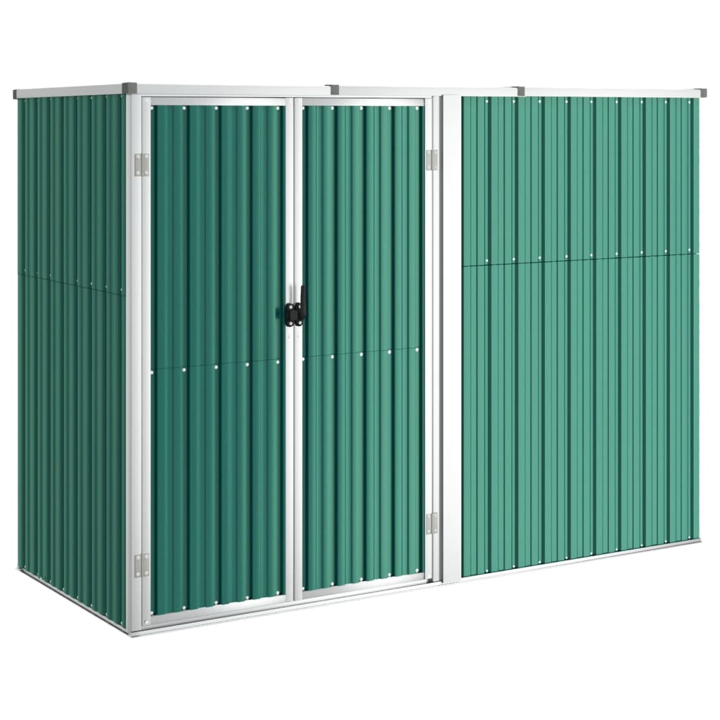 Vidaxl Garden Shed 225x89x161 cm de acero galvanizado verde