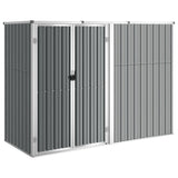 Vidaxl garden shed 225x89x161 cm galvanized steel gray