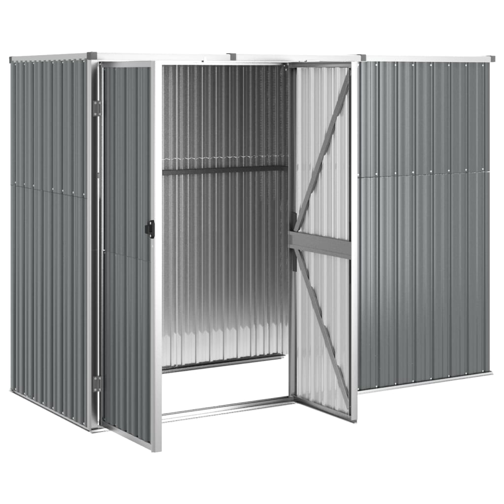 Vidaxl garden shed 225x89x161 cm galvanized steel gray