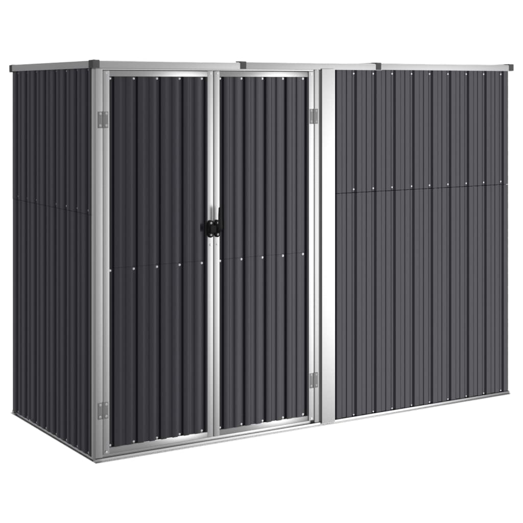 Vidaxl Garden shed 225x89x161 cm galvanized steel anthracite -colored