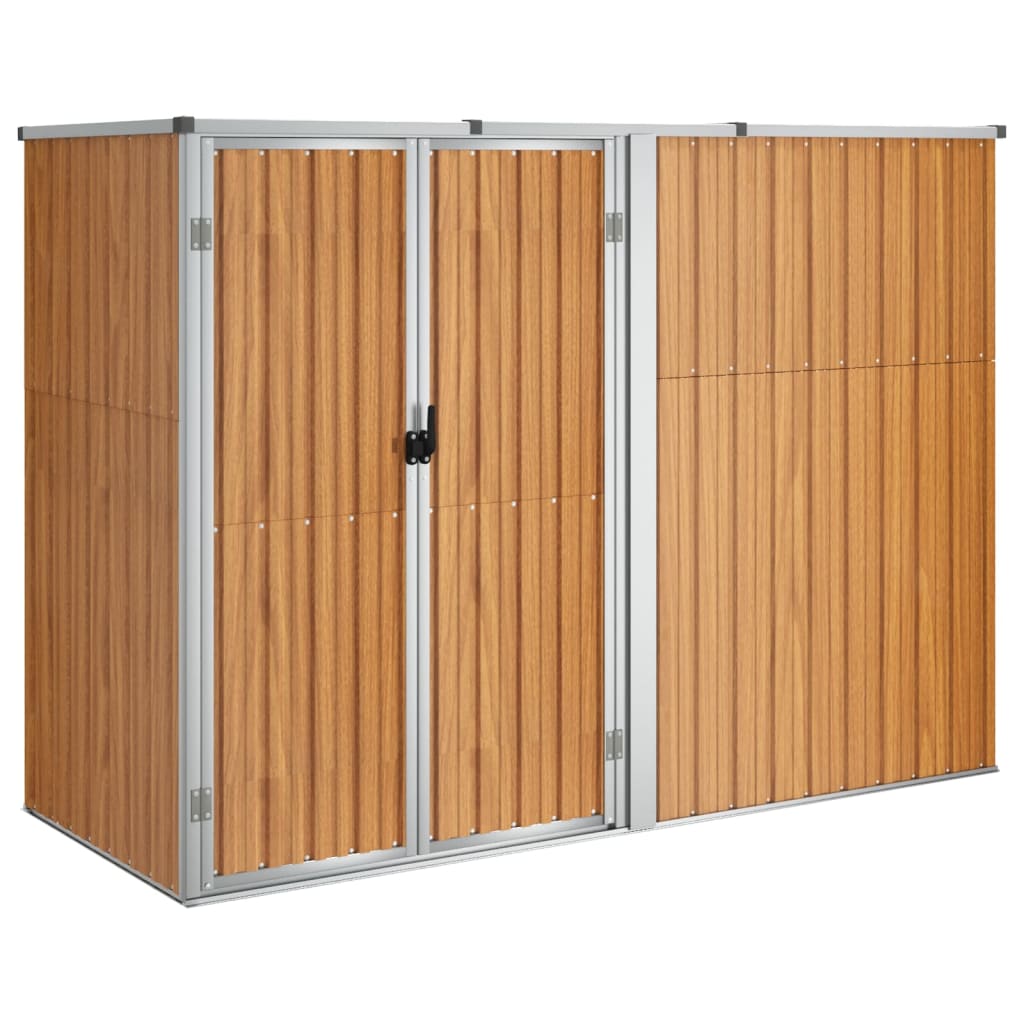 Vidaxl Garden Shed 225x89x161 cm de acero galvanizado marrón