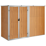 Vidaxl Garden Shed 225x89x161 cm de acero galvanizado marrón