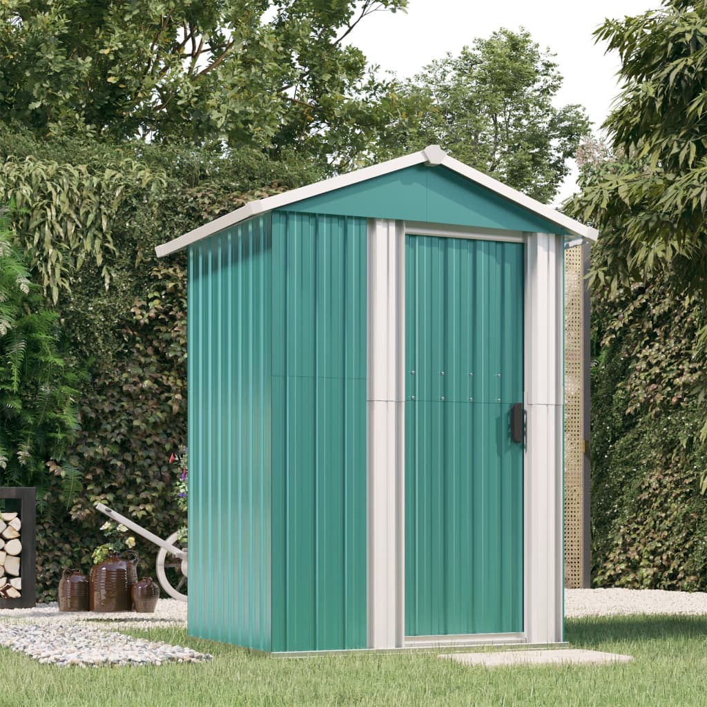 Vidaxl Garden Shed 126x97.5x177 cm galvanisert stålgrønn