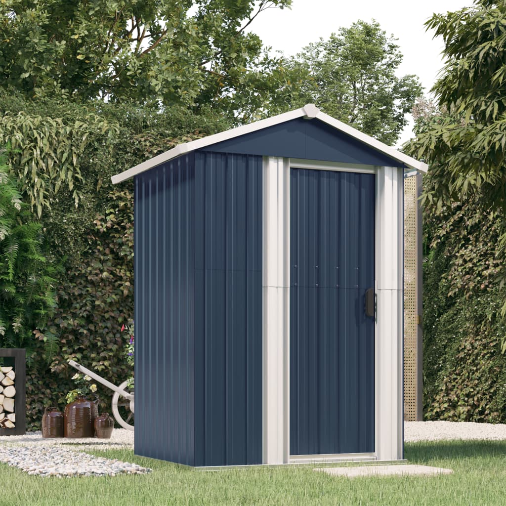 Vidaxl Garden Shed 126x97.5x177 CM Color de antracita de acero galvanizado