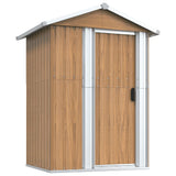 Vidaxl Garden Shed 126x97.5x177 cm pocinkano jekleno rjavo