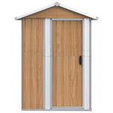 Vidaxl Garden Shed 126x97.5x177 cm pocinkano jekleno rjavo