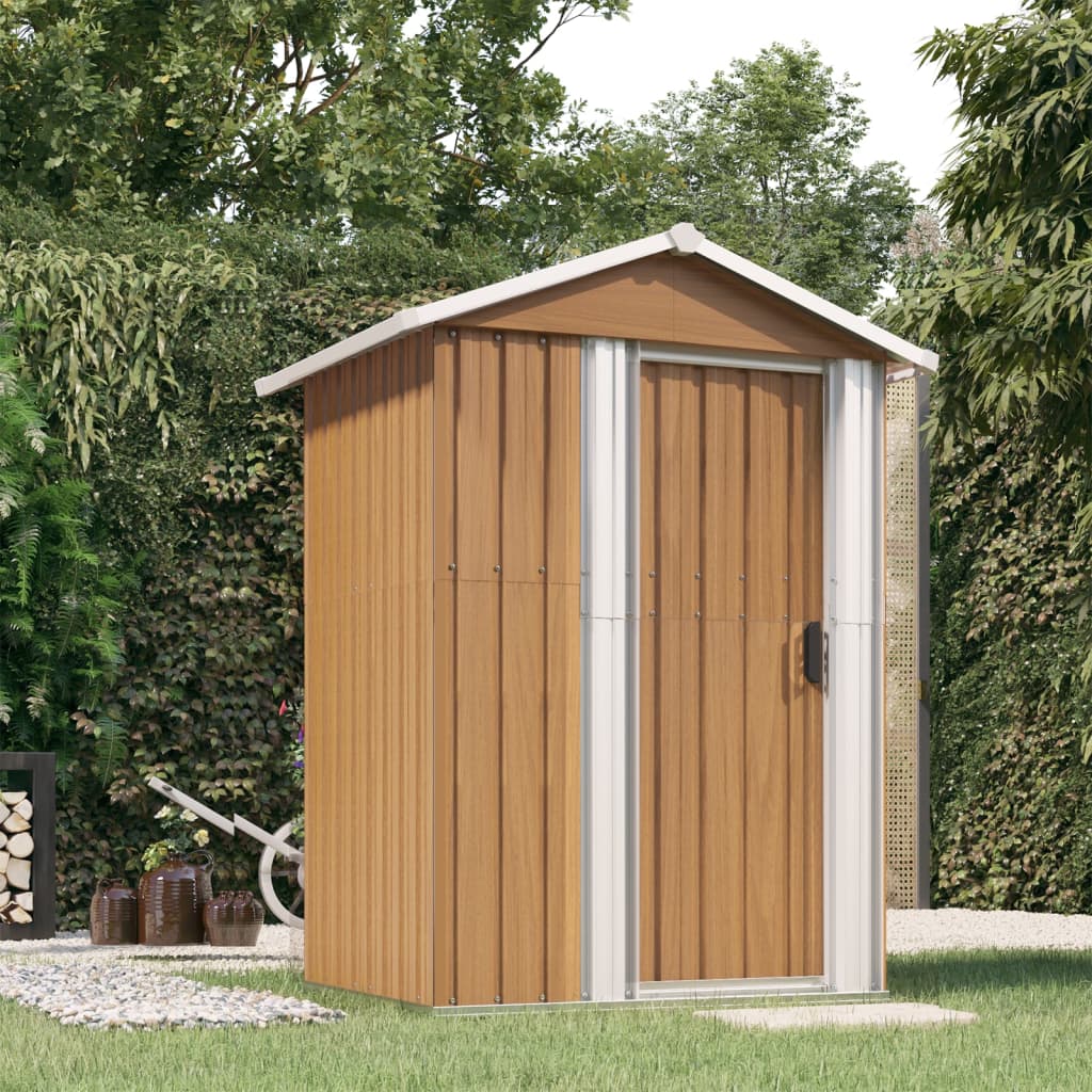 Vidaxl Garden Shed 126x97.5x177 cm pocinkano jekleno rjavo