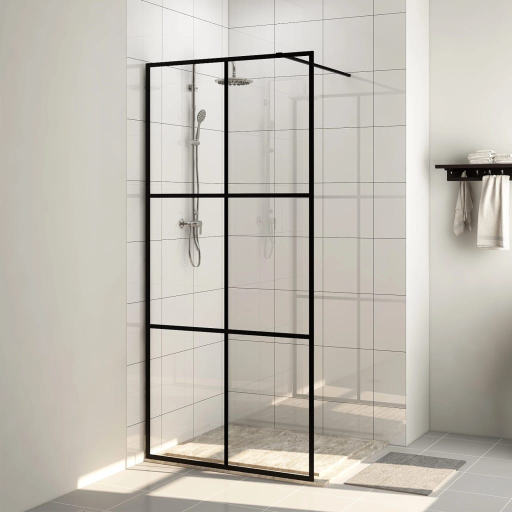 Vidaxl Walk-In Shower Mall 80x195 CM ESG-Glas transparente y negro