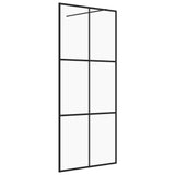 Vidaxl Walk-in tuš stena 100x195 cm prozorna in črna ESG-GLAS