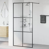 Vidaxl inloopdouchewand 100x195 cm esg-glas transparant en zwart