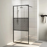 Vidaxl Walk-in shower wall 80x195 cm ESG-Glas Transparent and Black