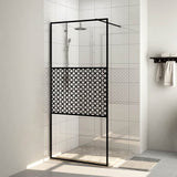 Vidaxl inloopdouchewand 90x195 cm esg-glas transparant en zwart