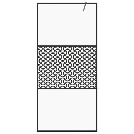 Vidaxl inloopdouchewand 100x195 cm esg-glas transparant en zwart