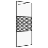 Vidaxl inloopdouchewand 115x195 cm esg-glas transparant en zwart