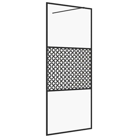 Vidaxl inloopdouchewand 115x195 cm esg-glas transparant en zwart