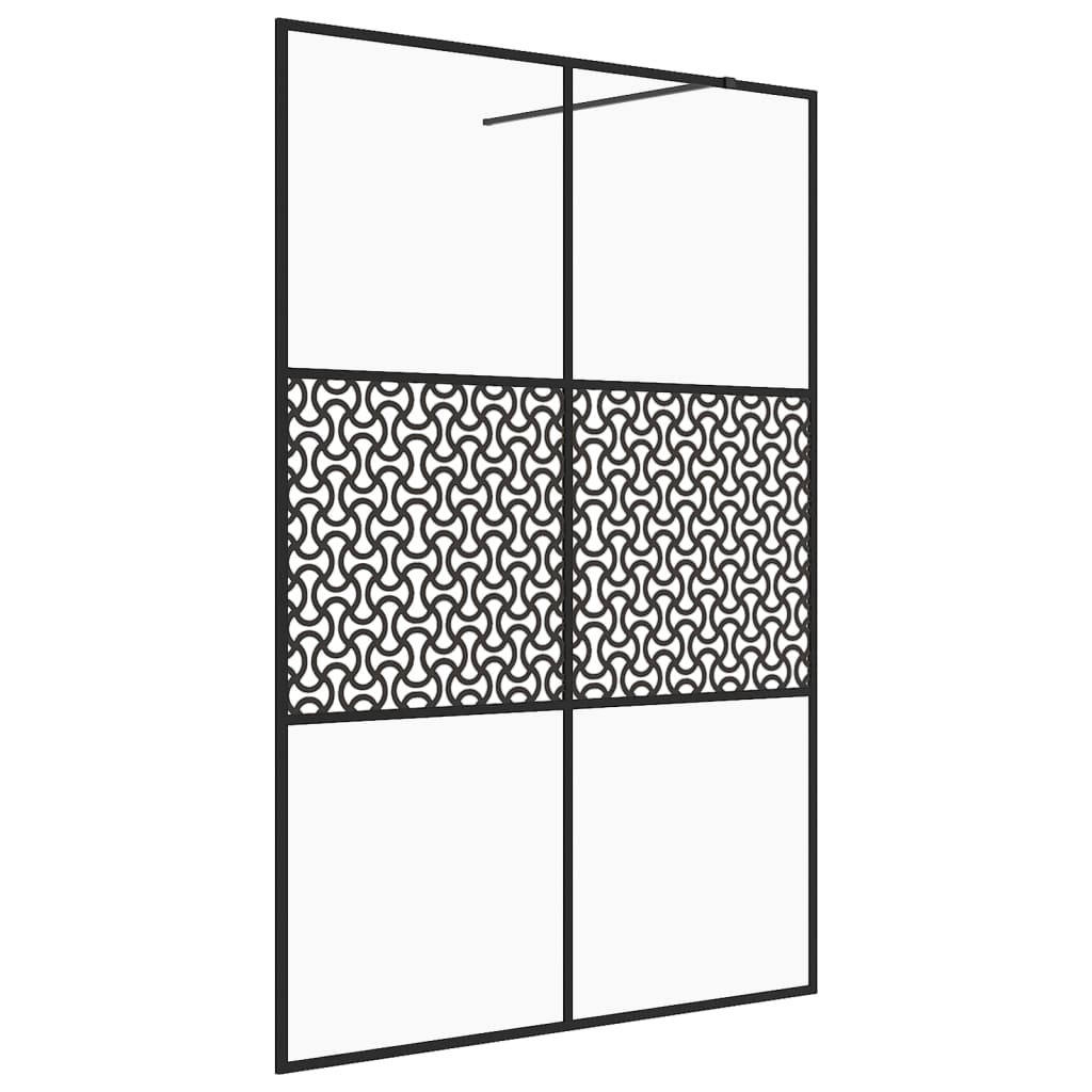 Vidaxl Walk-in shower wall 140x195 cm ESG-Glas Transparent and Black