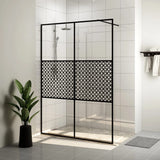 Vidaxl Walk-in shower wall 140x195 cm ESG-Glas Transparent and Black