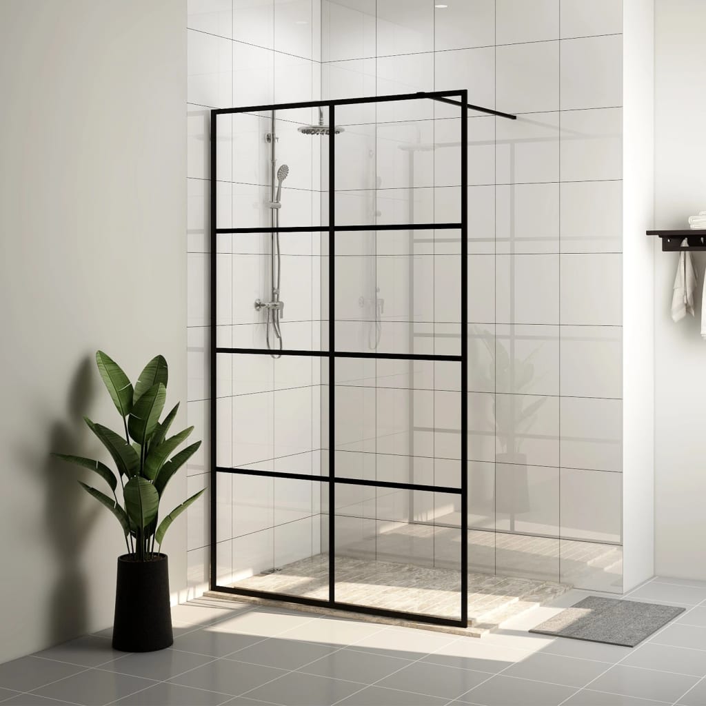 Vidaxl Walk-in sprchová zeď 90x195 cm esg-glas transparentní a černá