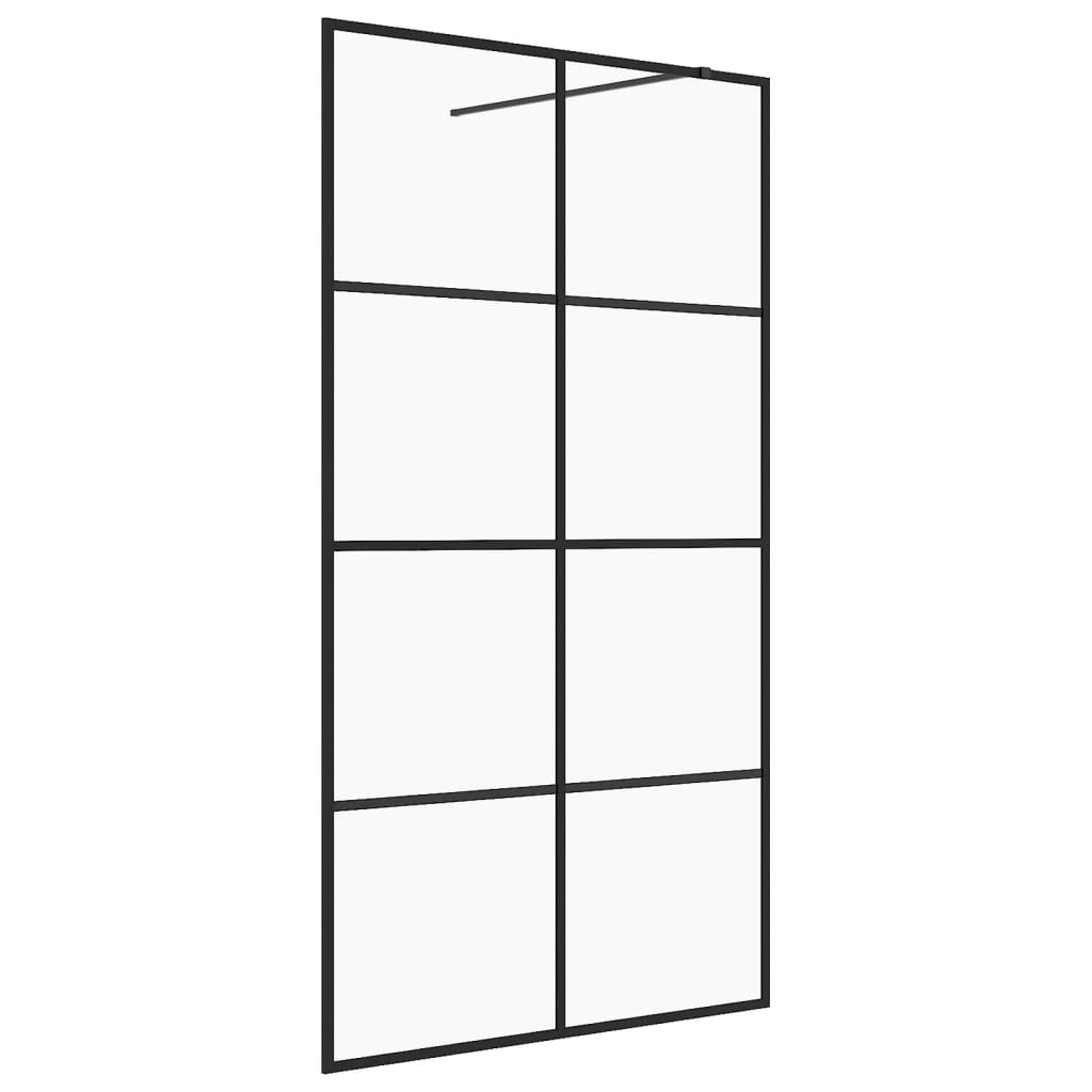 Vidaxl Walk-in shower wall 140x195 cm ESG-Glas Transparent and Black