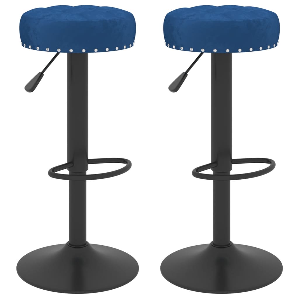 Vidaxl barkrukken 2 st fluweel blauw