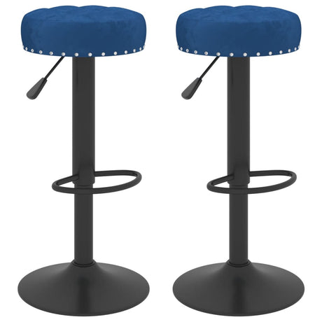 Vidaxl barkrukken 2 st fluweel blauw