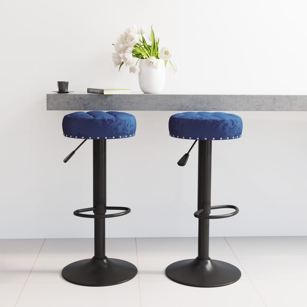 Vidaxl barkrukken 2 st fluweel blauw