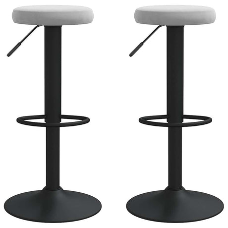 Vidaxl barkrukken 2 st fluweel lichtgrijs