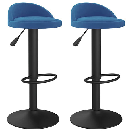 Vidaxl barkrukken 2 st fluweel blauw
