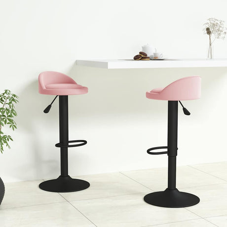 Vidaxl barkrukken 2 st fluweel roze