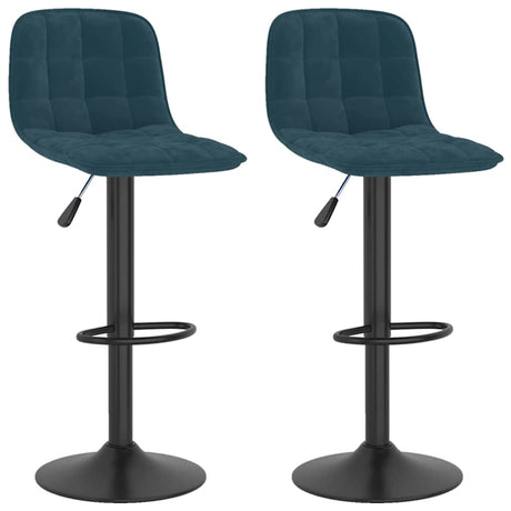 Vidaxl barkrukken 2 st fluweel blauw