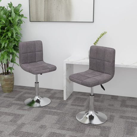 Vidaxl eetkamerstoelen draaibaar 2 st stof taupe