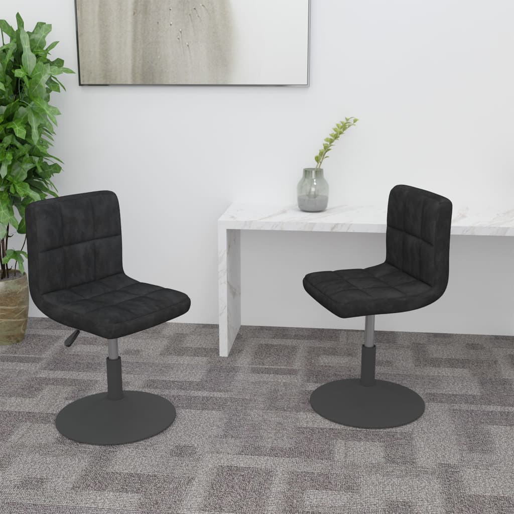 Vidaxl eetkamerstoelen draaibaar 2 st fluweel zwart