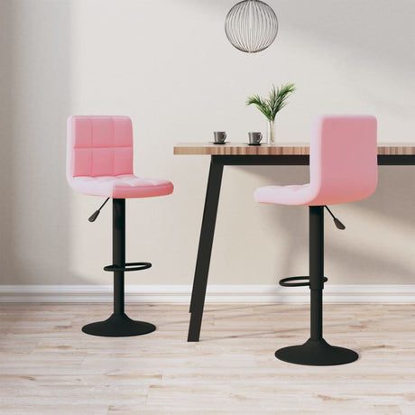 Vidaxl barkrukken 2 st fluweel roze