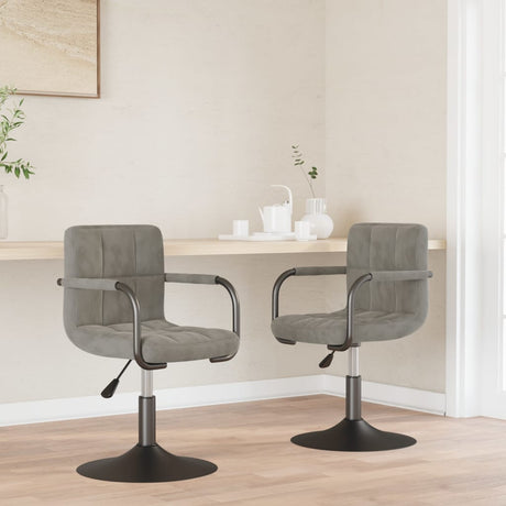 Vidaxl eetkamerstoelen draaibaar 2 st fluweel lichtgrijs