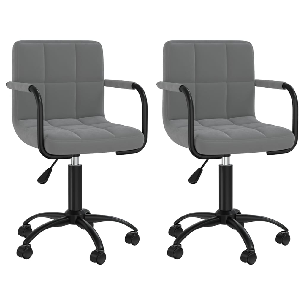 Vidaxl eetkamerstoelen draaibaar 2 st fluweel donkergrijs