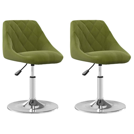 Vidaxl eetkamerstoelen draaibaar 2 st fluweel lichtgroen