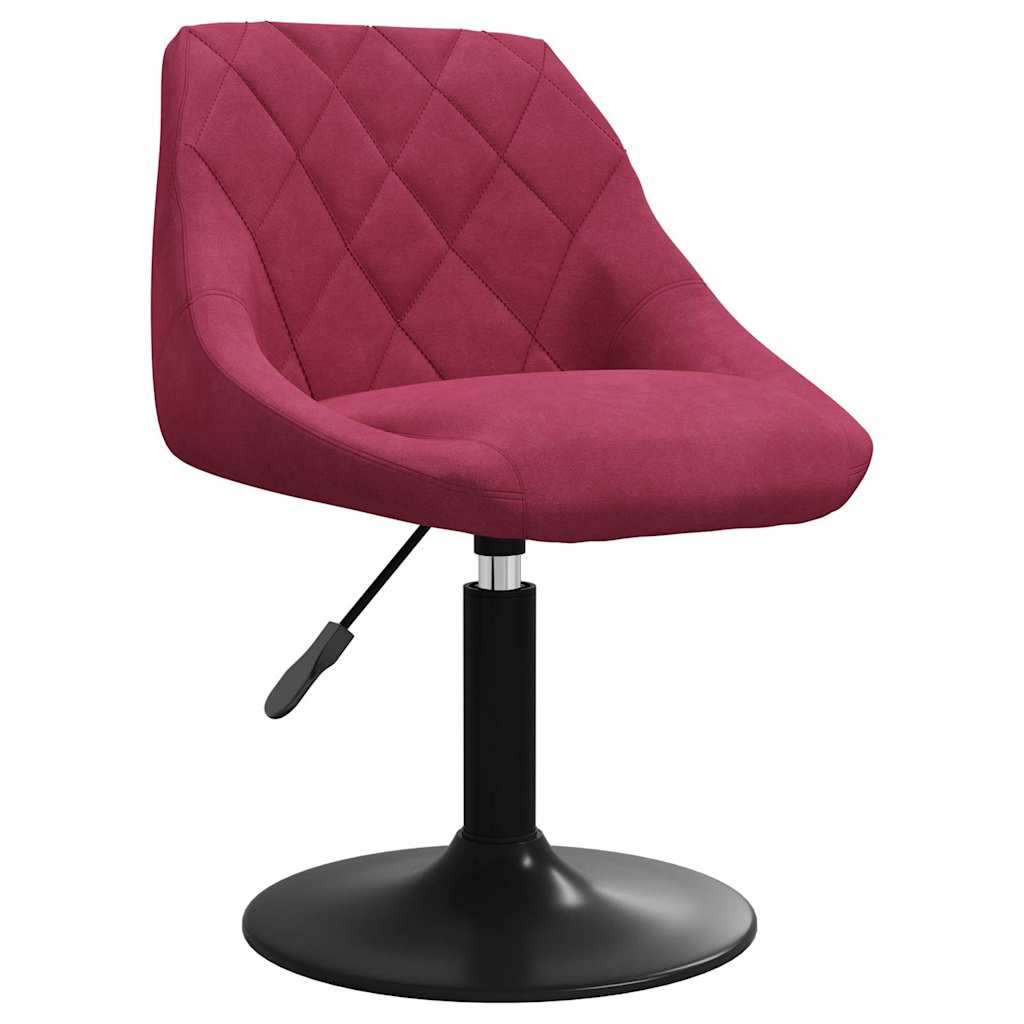 Vidaxl eetkamerstoelen draaibaar 2 st fluweel wijnrood