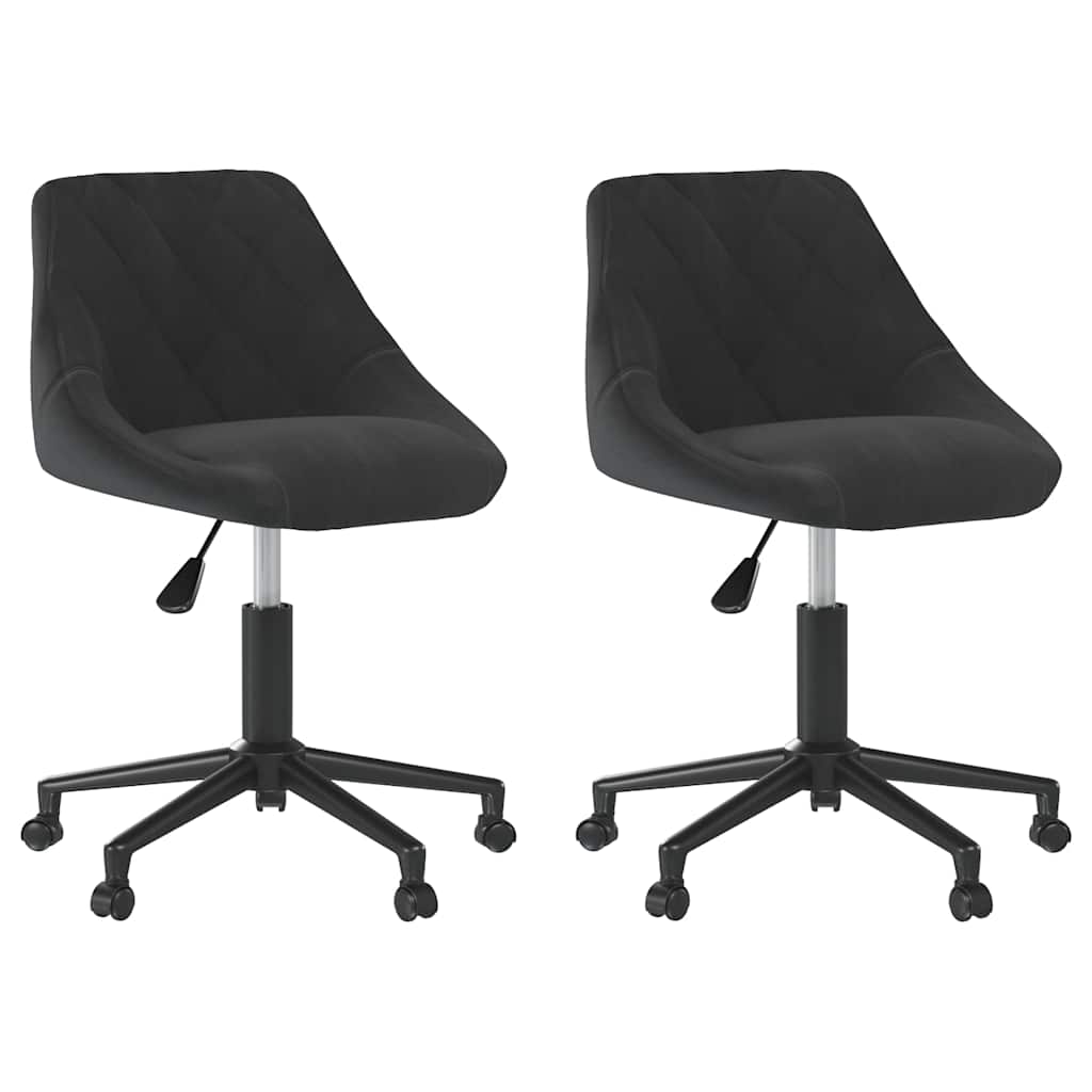 Vidaxl eetkamerstoelen draaibaar 2 st fluweel zwart
