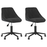 Vidaxl eetkamerstoelen draaibaar 2 st fluweel zwart