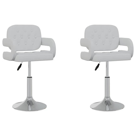 Vidaxl eetkamerstoelen draaibaar 2 st kunstleer wit