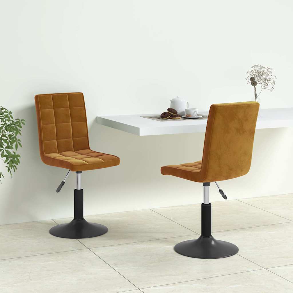 Vidaxl eetkamerstoelen draaibaar 2 st fluweel bruin