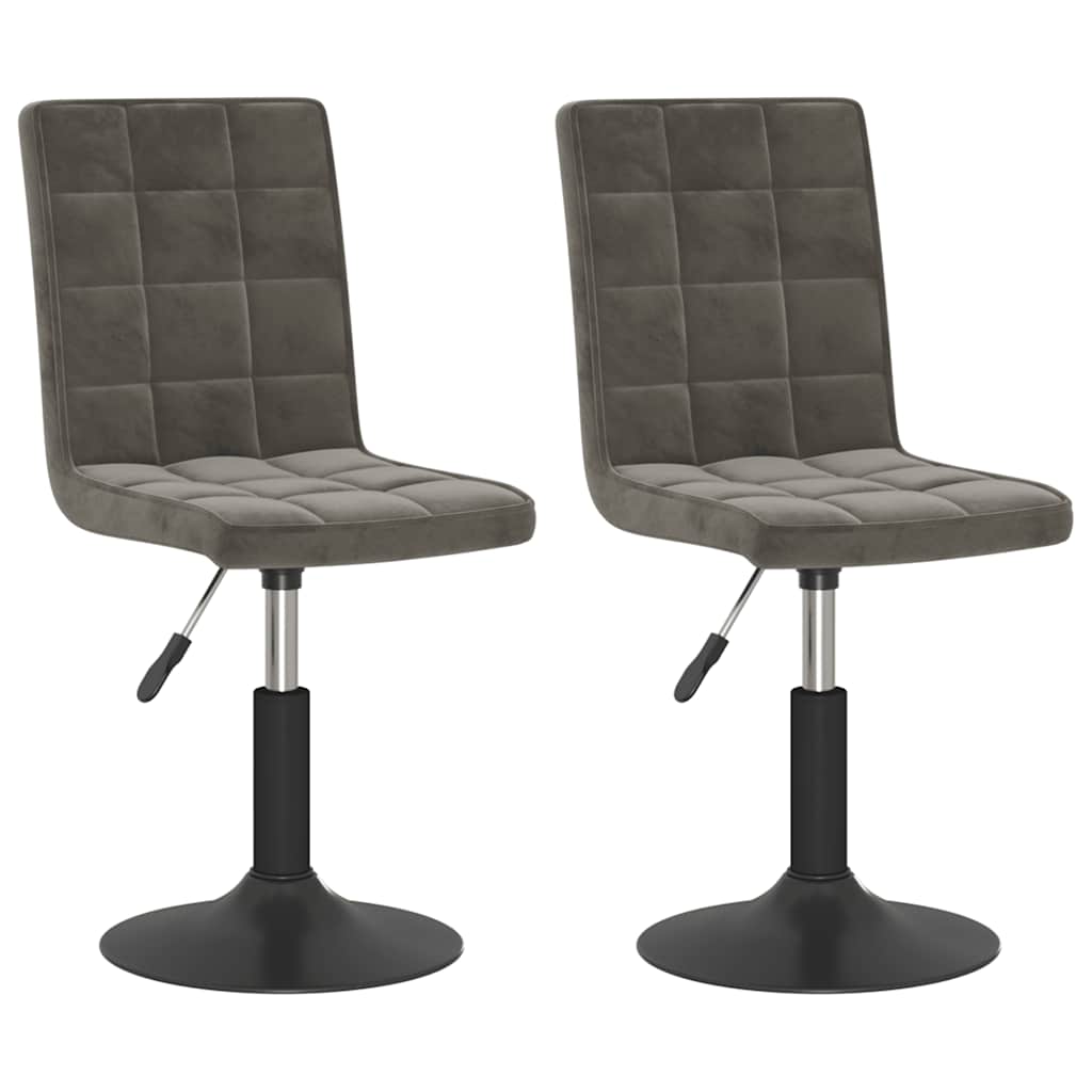 Vidaxl eetkamerstoelen draaibaar 2 st fluweel donkergrijs