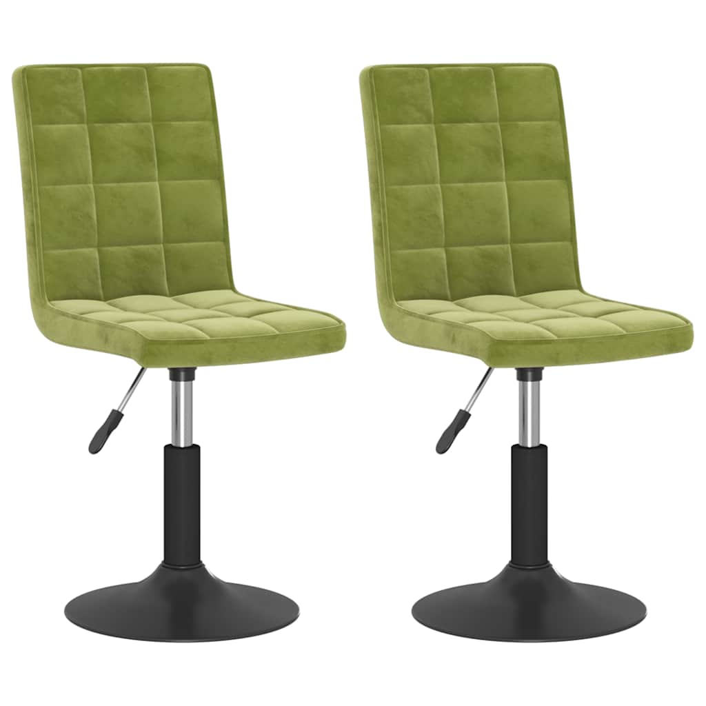 Vidaxl eetkamerstoelen draaibaar 2 st fluweel lichtgroen