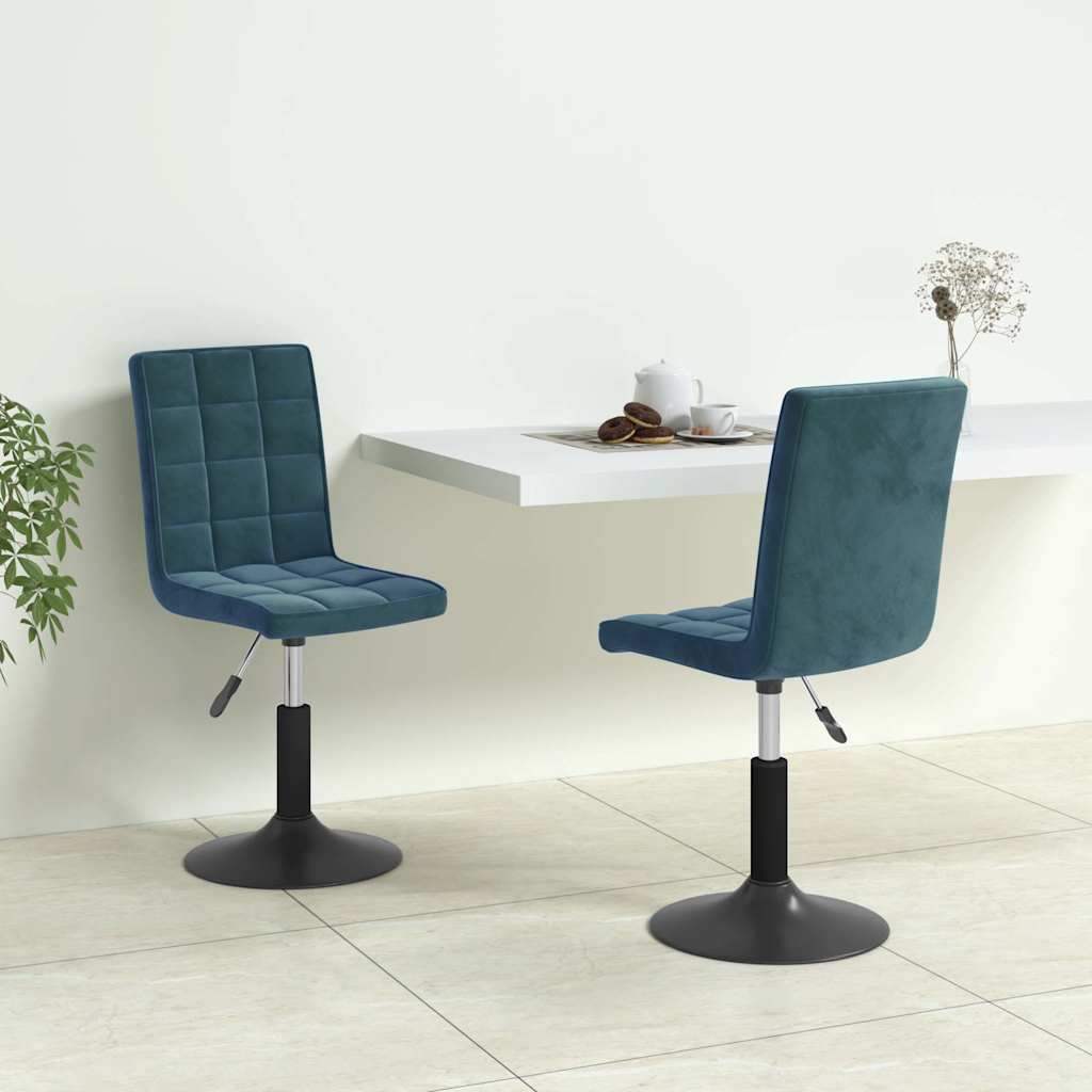 Vidaxl eetkamerstoelen draaibaar 2 st fluweel blauw