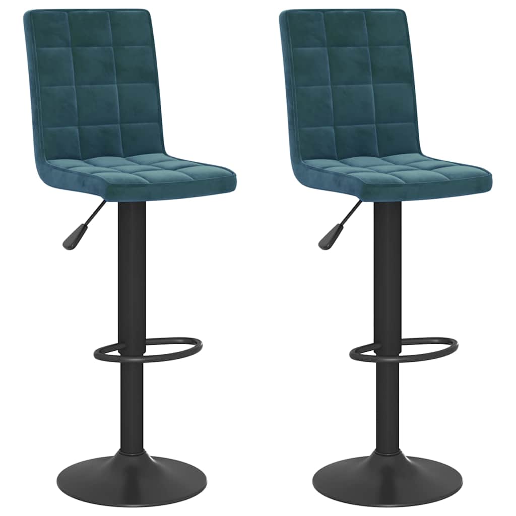 Vidaxl barkrukken 2 st fluweel blauw