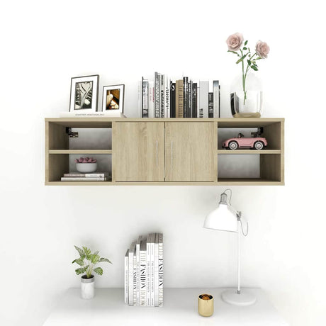 Vidaxl wandschap 102x30x29 cm bewerkt hout sonoma eikenkleurig